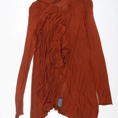 H&M Womens Brown Long Sleeve Open Knit Cardigan Size 8