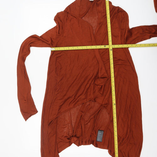 H&M Womens Brown Long Sleeve Open Knit Cardigan Size 8