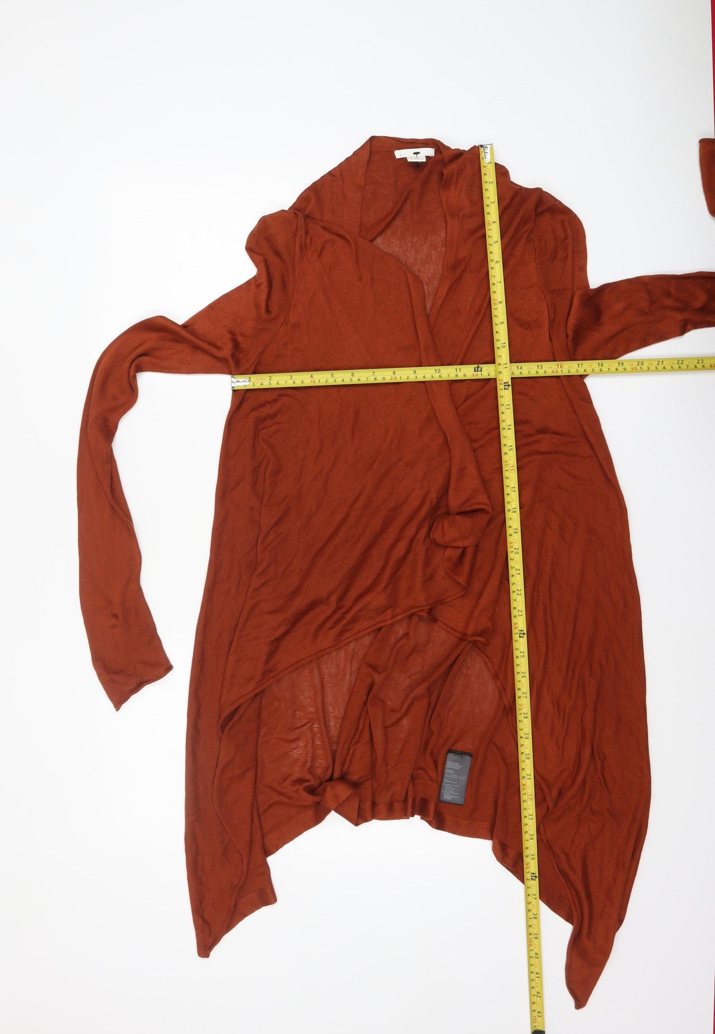 H&M Womens Brown Long Sleeve Open Knit Cardigan Size 8