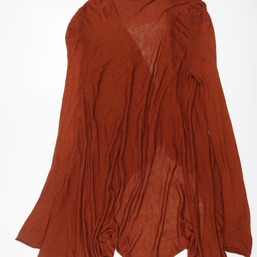 H&M Womens Brown Long Sleeve Open Knit Cardigan Size 8