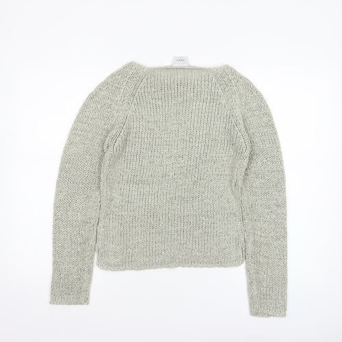 Next Women Beige Chunky Knit Crew Neck Pullover Jumper Size 8