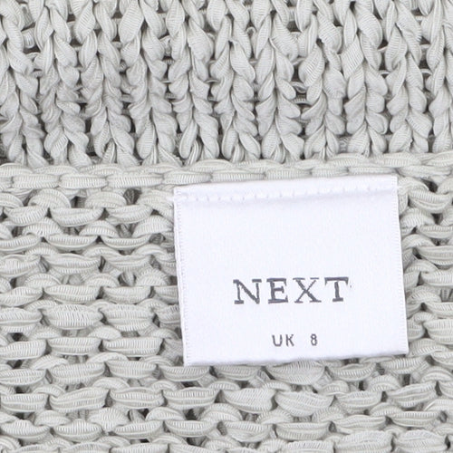Next Women Beige Chunky Knit Crew Neck Pullover Jumper Size 8