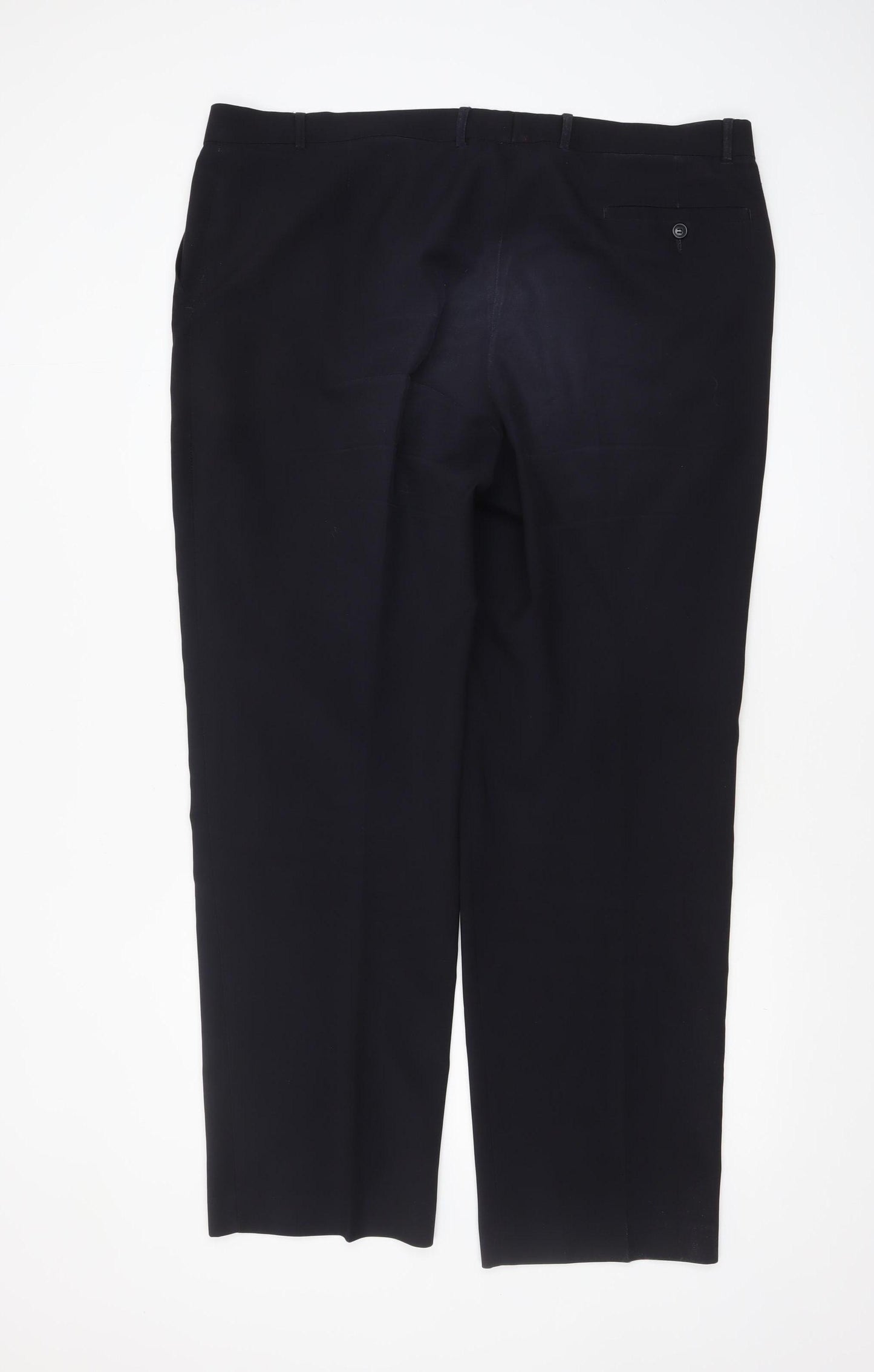 Marks and Spencer Men’s Navy Blue 42W 33L Regular Fit Dress Trousers