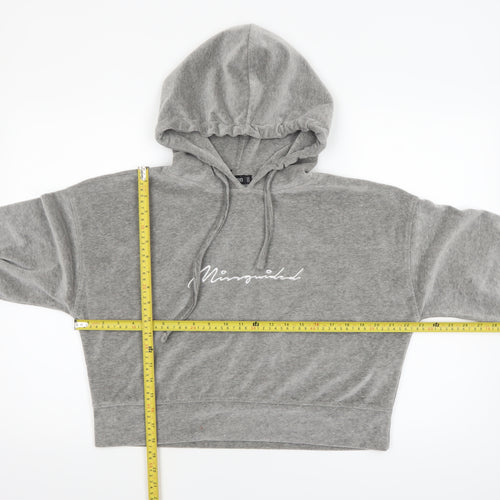 Missguided Women Grey UK 8 Pullover Hoodie with Logo Print