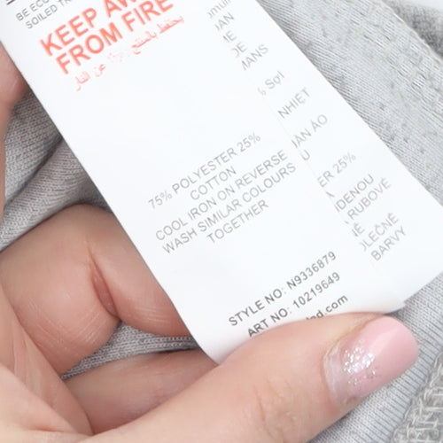 Missguided Women Grey UK 8 Pullover Hoodie with Logo Print