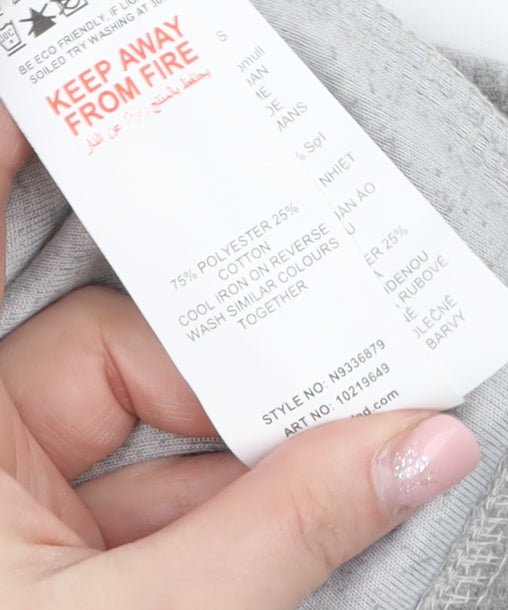 Missguided Women Grey UK 8 Pullover Hoodie with Logo Print