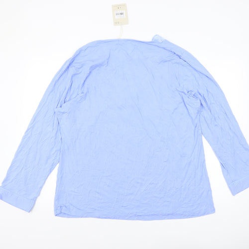 Nora Rose Womens Blue Long Sleeve V-Neck Tunic Top Size 24