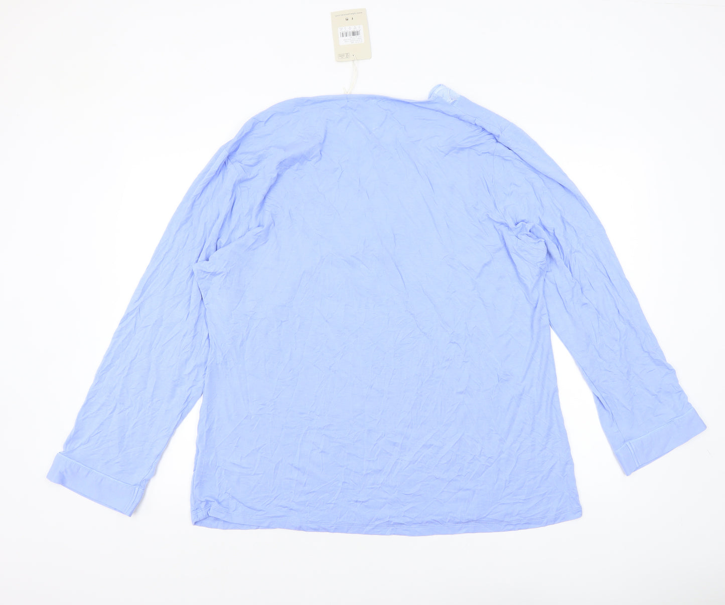 Nora Rose Womens Blue Long Sleeve V-Neck Tunic Top Size 24