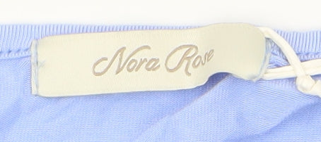 Nora Rose Womens Blue Long Sleeve V-Neck Tunic Top Size 24