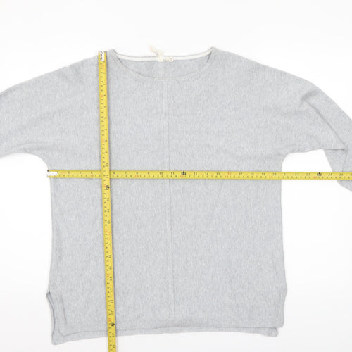 White Stuff Womens Grey Long Sleeve Boat Neck Jersey Top UK 16