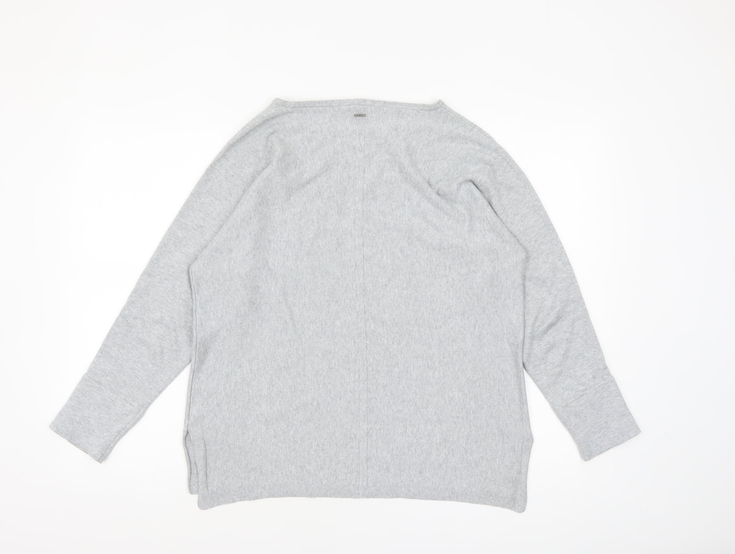 White Stuff Womens Grey Long Sleeve Boat Neck Jersey Top UK 16