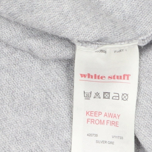 White Stuff Womens Grey Long Sleeve Boat Neck Jersey Top UK 16