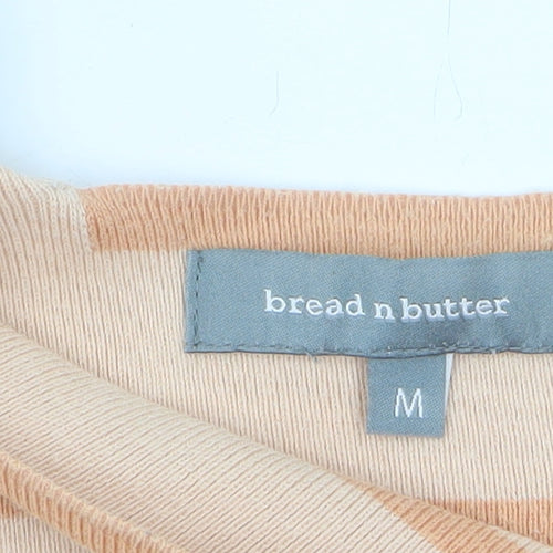 Bread n Butter Women's Beige Striped V-Neck Knit Jumper Size M