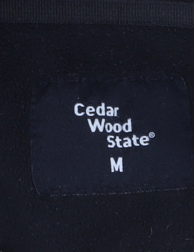 Cedar Wood State Mens Brown Fleece 1/4 Zip Pullover Sweatshirt M