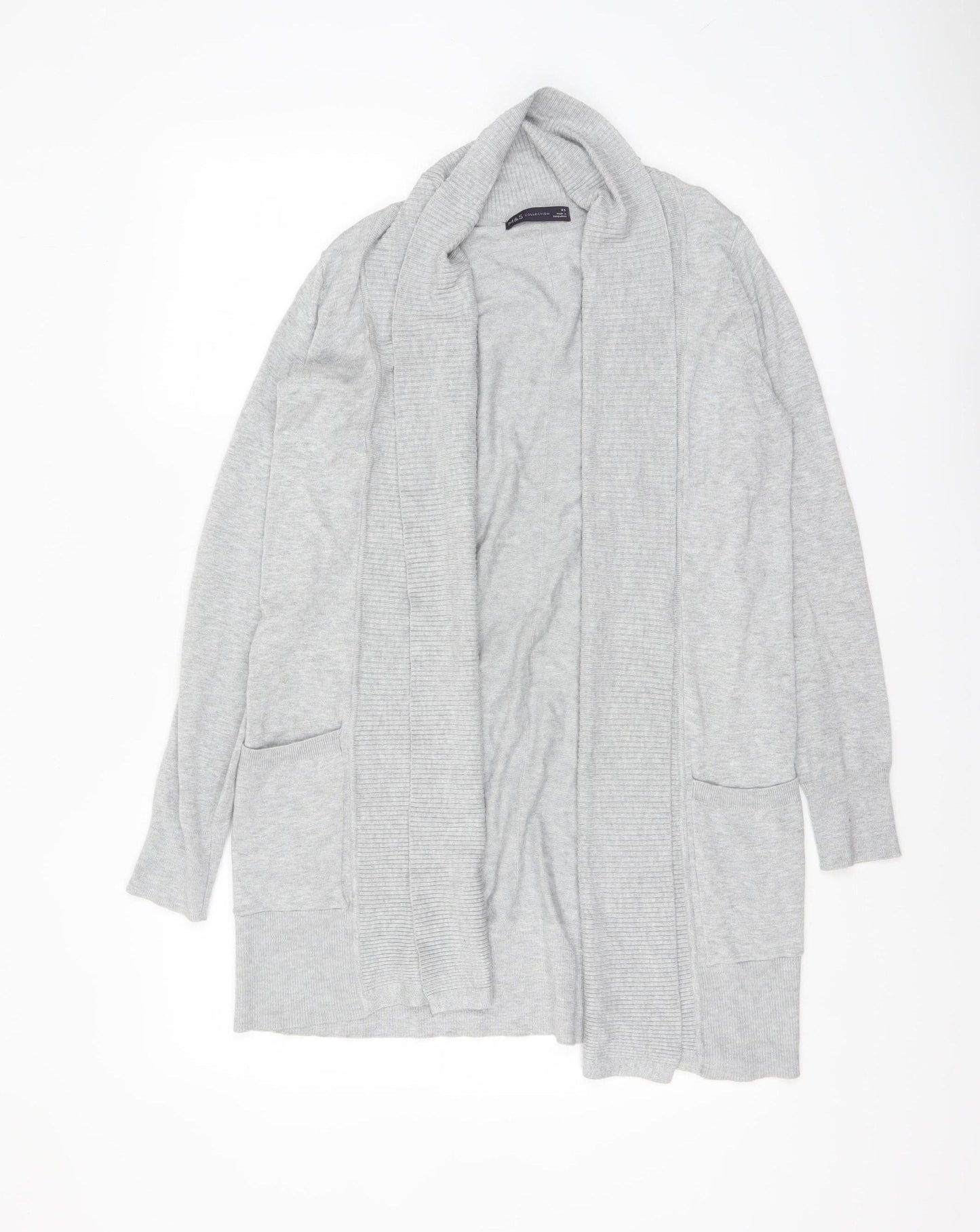 Marks and Spencer Womens Grey XS Open Front Knit Cardigan