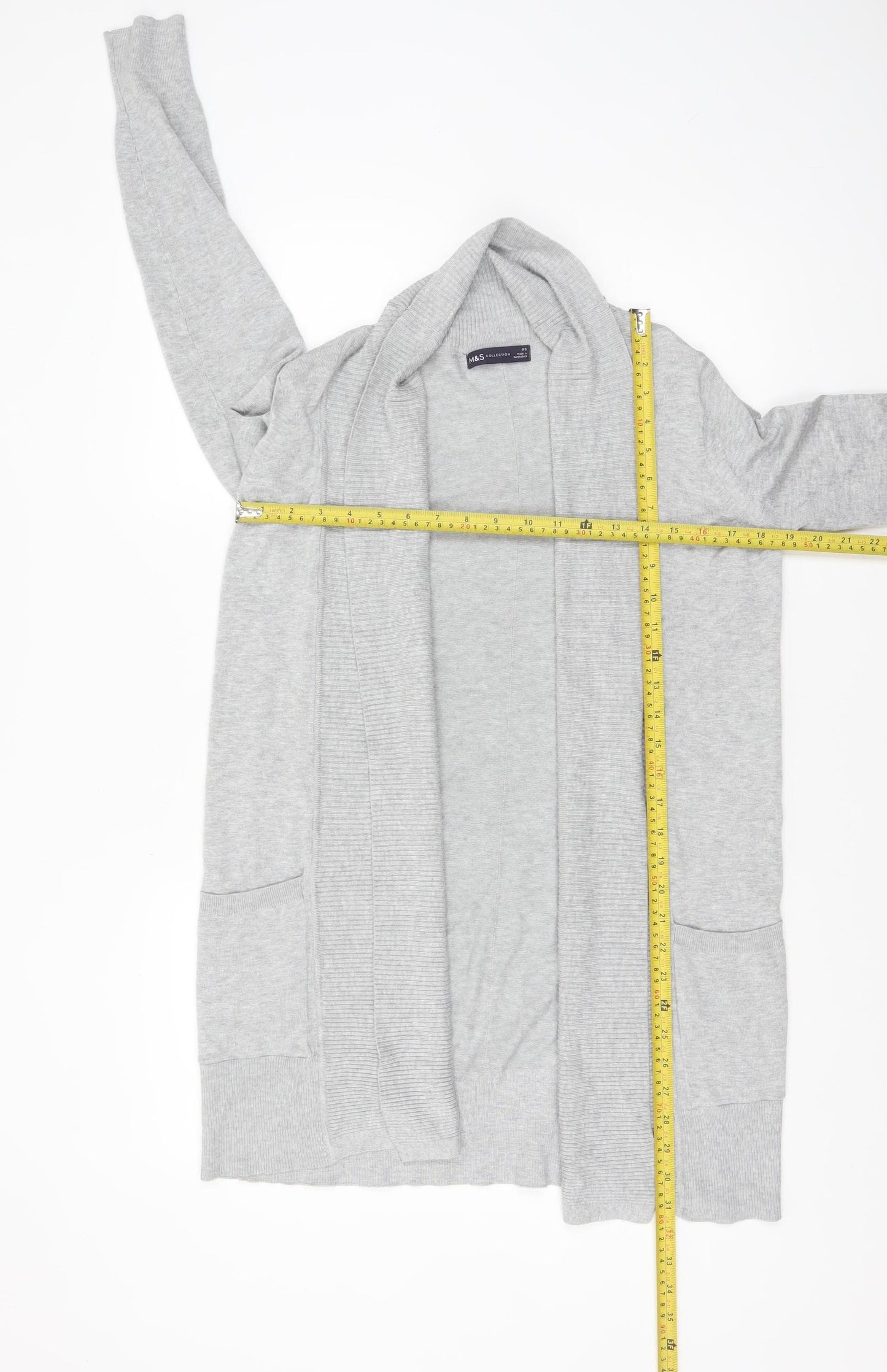 Marks and Spencer Womens Grey XS Open Front Knit Cardigan