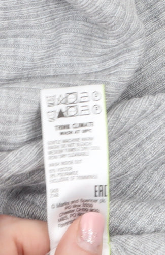 Marks and Spencer Womens Grey XS Open Front Knit Cardigan