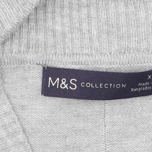 Marks and Spencer Womens Grey XS Open Front Knit Cardigan