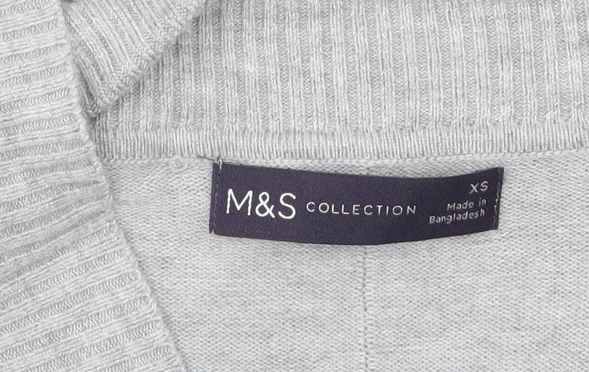 Marks and Spencer Womens Grey XS Open Front Knit Cardigan