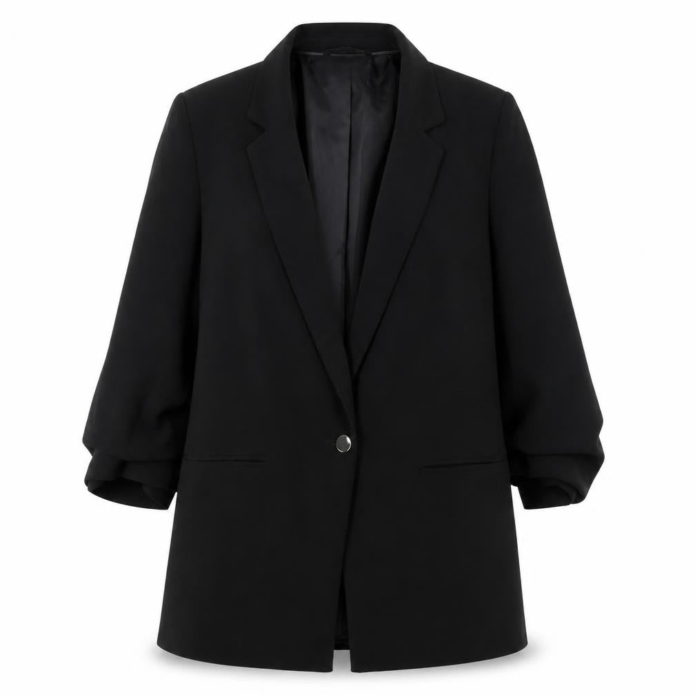 Front view of Miss Selfridge Women Black UK 10 Single-Breasted Blazer Jacket