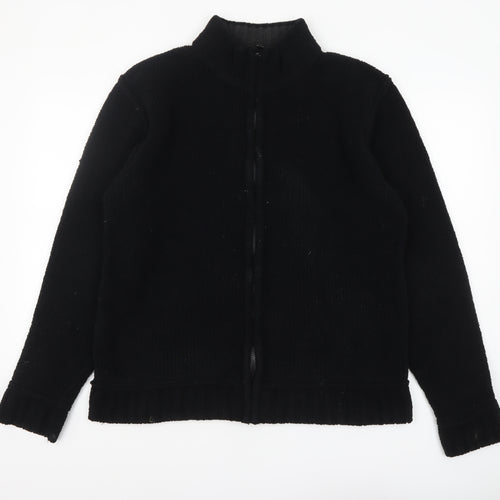 Urban Spirit Men's Black Fleece Zip Jacket L Regular Fit Casual Outerwear