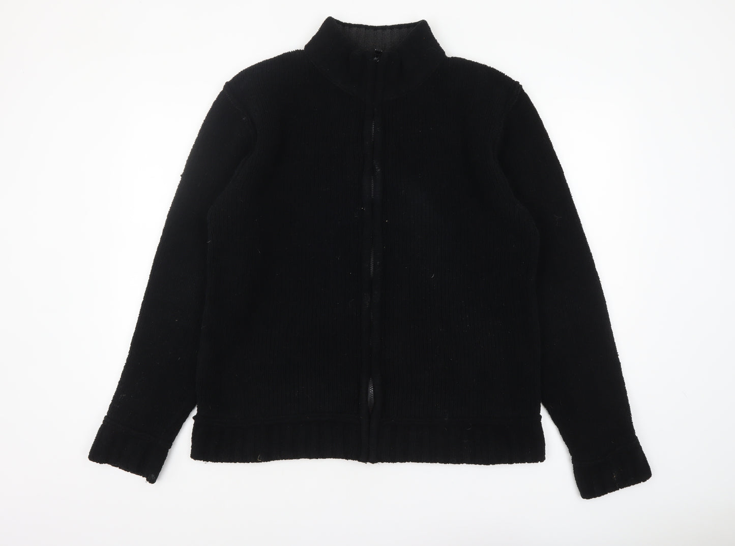 Urban Spirit Men's Black Fleece Zip Jacket L Regular Fit Casual Outerwear
