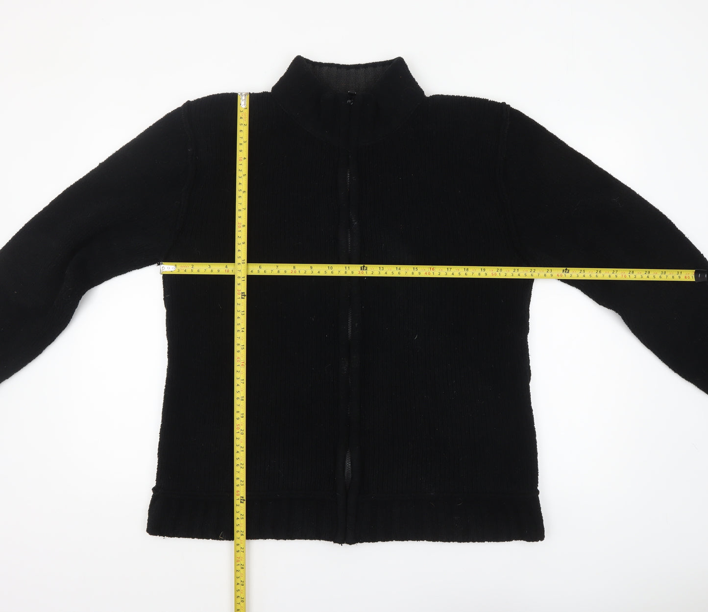 Urban Spirit Men's Black Fleece Zip Jacket L Regular Fit Casual Outerwear