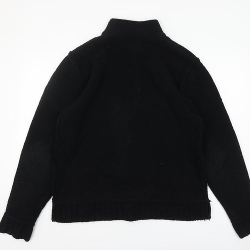 Urban Spirit Men's Black Fleece Zip Jacket L Regular Fit Casual Outerwear