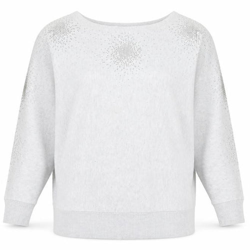 Monsoon Women’s Grey Beaded Knit Boat Neck Jumper Size M
