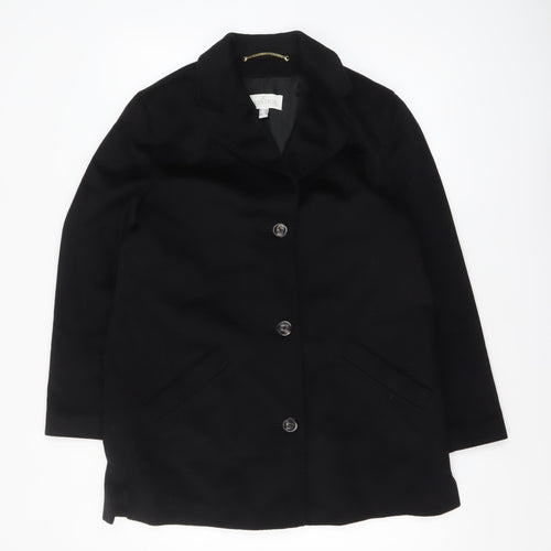 Prestige Womens Black 100% Cashmere Mid-Length Coat Size 10