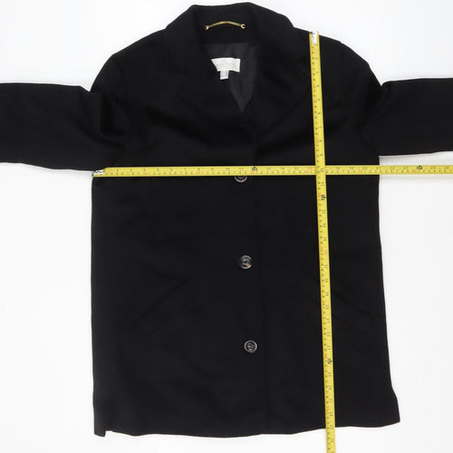 Prestige Womens Black 100% Cashmere Mid-Length Coat Size 10
