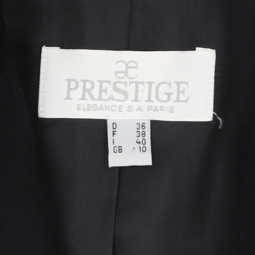 Prestige Womens Black 100% Cashmere Mid-Length Coat Size 10