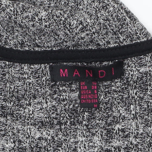 Mandi Women Grey Size 10 Cold Shoulder Knit Bodycon Dress