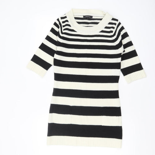 Blessings Women's Black Striped Knit Tunic Jumper M