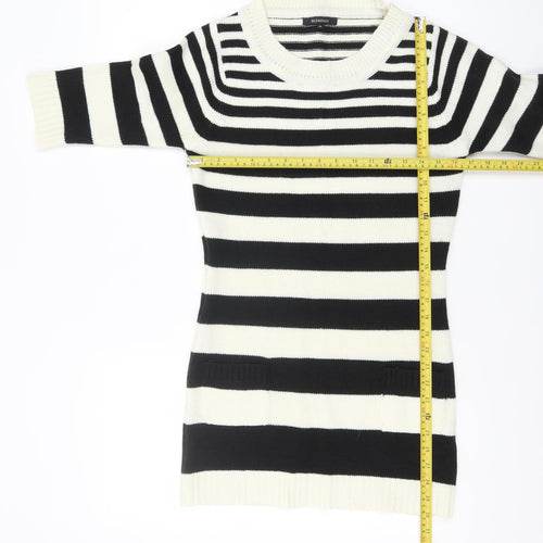 Blessings Women's Black Striped Knit Tunic Jumper M