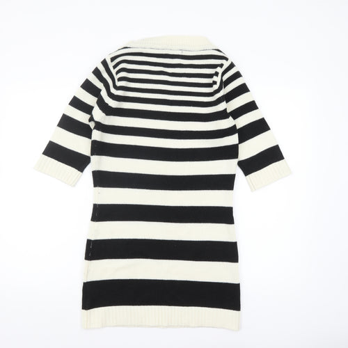 Blessings Women's Black Striped Knit Tunic Jumper M