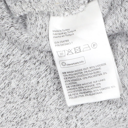 H&M Women’s Grey V-Neck Pullover Jumper Size 12 Lightweight Knit