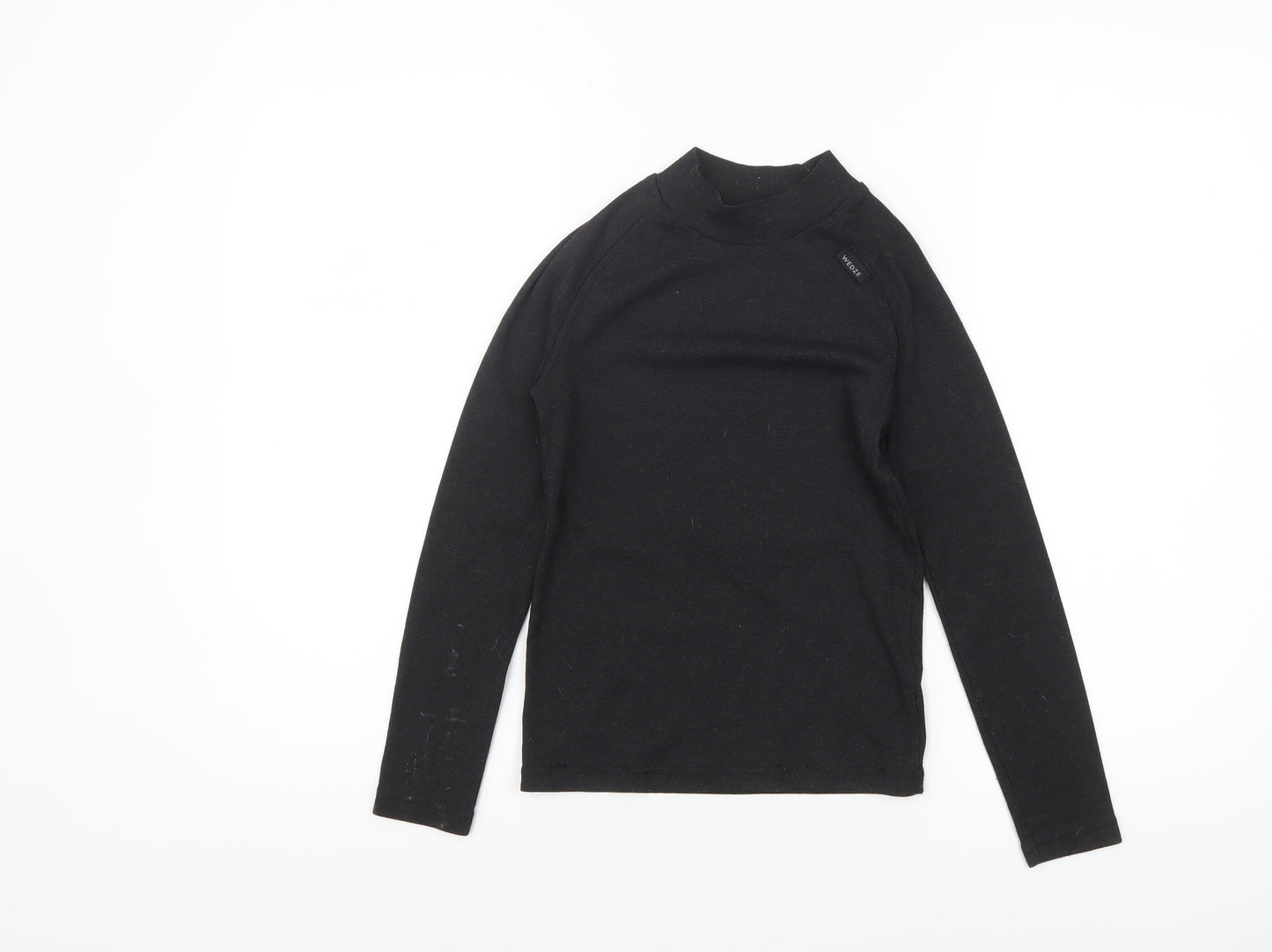 Decathlon Boys Black Long Sleeve Mock Neck Sports T-Shirt 10 Years