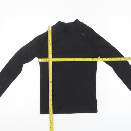 Decathlon Boys Black Long Sleeve Mock Neck Sports T-Shirt 10 Years