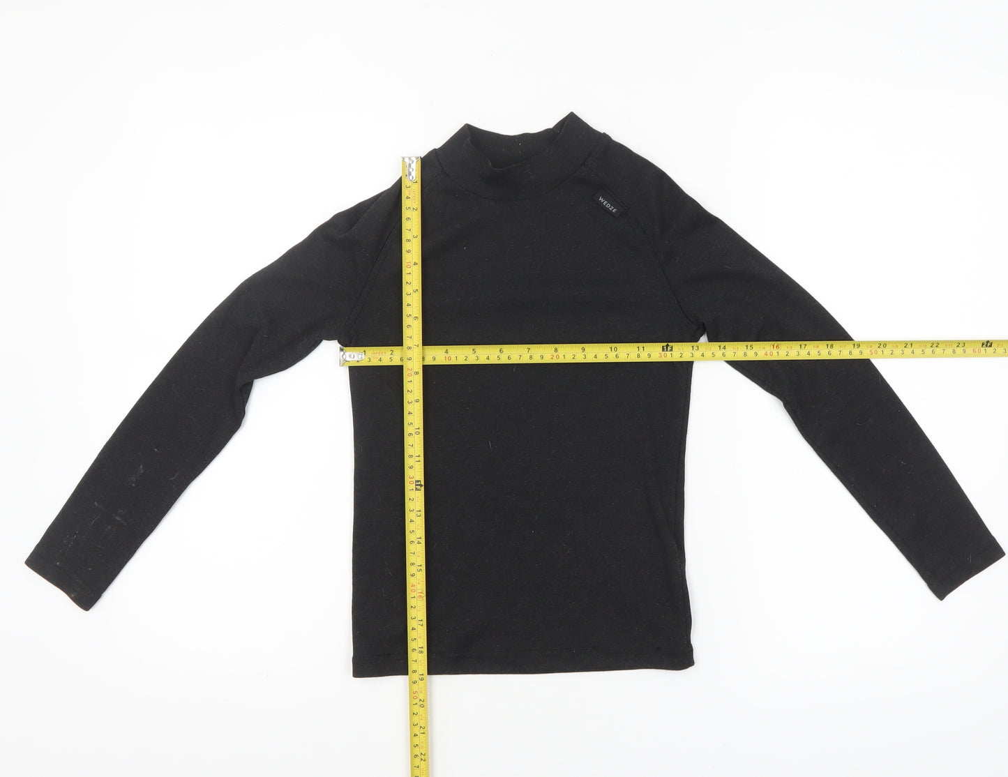 Decathlon Boys Black Long Sleeve Mock Neck Sports T-Shirt 10 Years