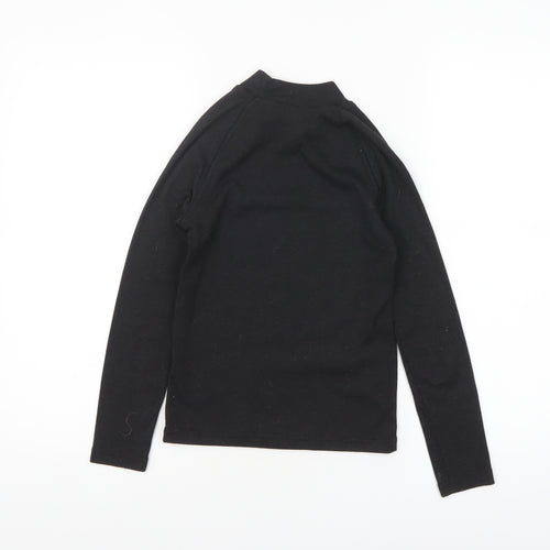 Decathlon Boys Black Long Sleeve Mock Neck Sports T-Shirt 10 Years