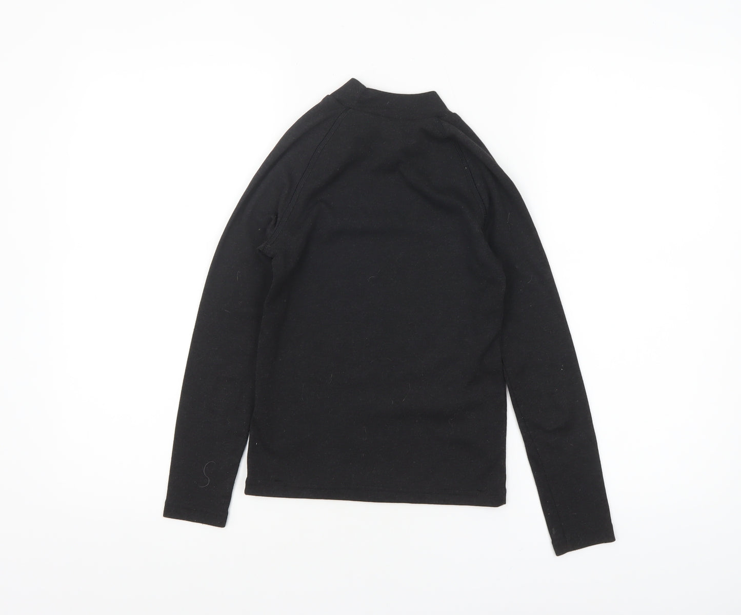 Decathlon Boys Black Long Sleeve Mock Neck Sports T-Shirt 10 Years