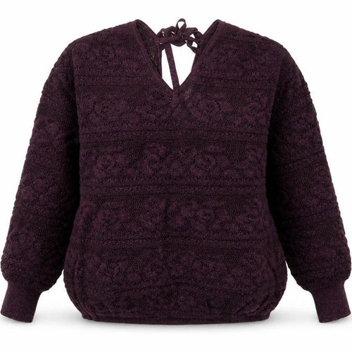 Next Womens Purple V-Neck Long Sleeve Open-Knit Jumper Size 14