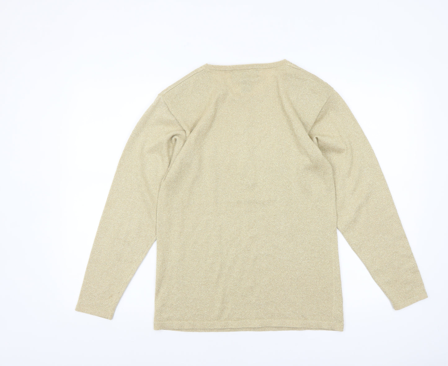 Lisa Originals Women’s Beige Knit Pullover Jumper Size S Long Sleeve