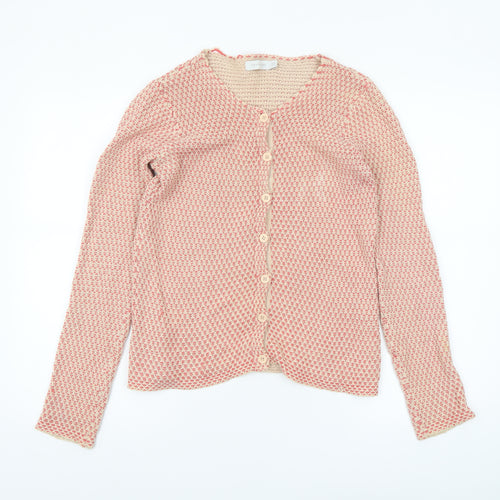 Version Originale Women's Beige Knit Cotton Cardigan Size 2XS