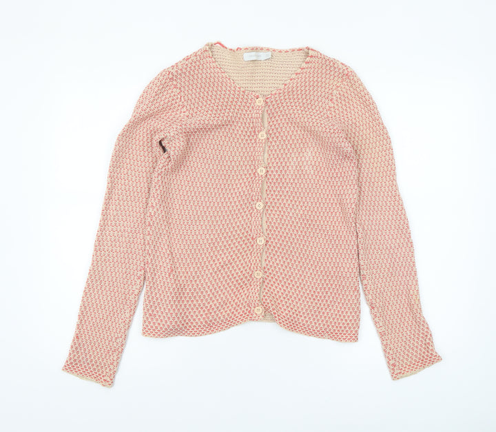 Version Originale Women's Beige Knit Cotton Cardigan Size 2XS