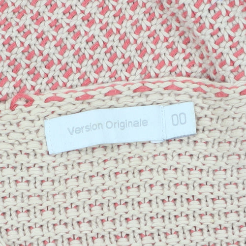 Version Originale Women's Beige Knit Cotton Cardigan Size 2XS