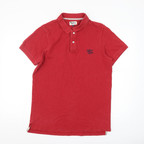 Hilfiger Denim Men's Red Cotton Polo Shirt L Short Sleeve Classic