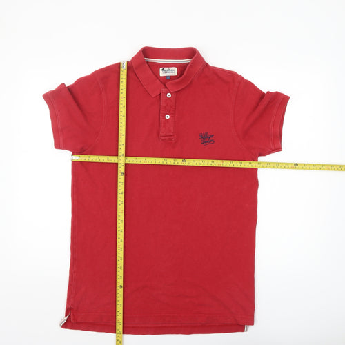 Hilfiger Denim Men's Red Cotton Polo Shirt L Short Sleeve Classic