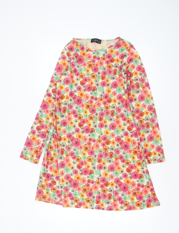 Club L Women’s Multicoloured Floral Shift Dress Size 8